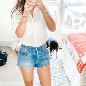 Levi’s 501 denim jean high rise cut off shorts 27